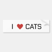 I Heart Cats Bericht Auto Magneet Bumpersticker (Voorkant)