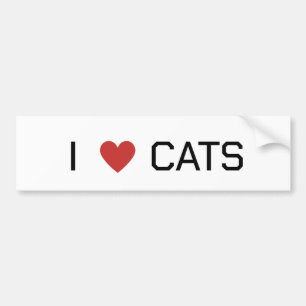 I Heart Cats Bericht Auto Magneet Bumpersticker