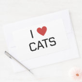 I Heart Cats Bericht Rechthoekige Sticker (Envelop)