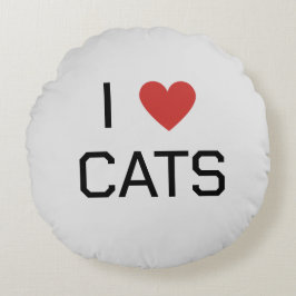I Heart Cats Bericht Rond Kussen