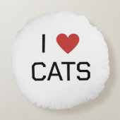 I Heart Cats Bericht Rond Kussen (Achterkant)