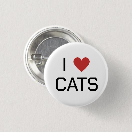 I Heart Cats Bericht Ronde Button 3,2 Cm (Voorkant /achterkant)