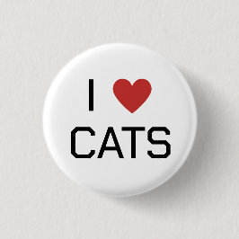 I Heart Cats Bericht Ronde Button 3,2 Cm