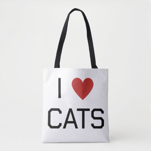 I Heart Cats Bericht Tote Bag (Voorkant)