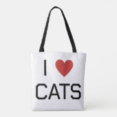I Heart Cats Bericht Tote Bag (Achterkant)