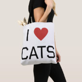 I Heart Cats Bericht Tote Bag (Dichtbij)