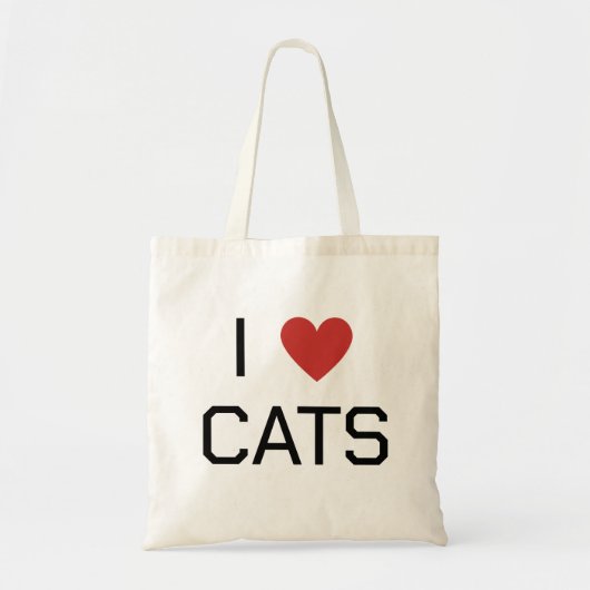 I Heart Cats Bericht Tote Bag (Voorkant)
