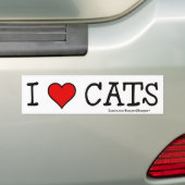 I HEART CATS BUMPERSTICKER (Op auto)