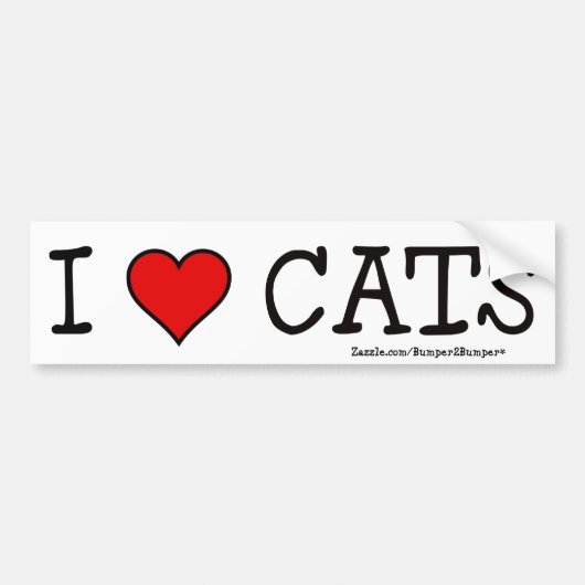 I HEART CATS BUMPERSTICKER (Voorkant)