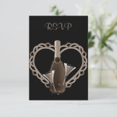 I HEART CHAMPAGNE ENGAGNE ARTIJ RSVP KAART (Staand voorkant)