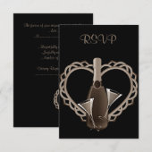 I HEART CHAMPAGNE ENGAGNE ARTIJ RSVP KAART (Voorkant / Achterkant)