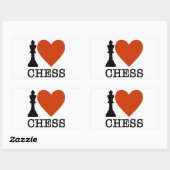 I Heart Chess Rechthoekige Sticker (Vel)