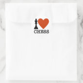 I Heart Chess Ronde Sticker (Tas)