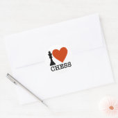 I Heart Chess Ronde Sticker (Envelop)