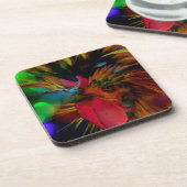 I Heart Chickens, Poolse Rooster en Heart Bokeh Bier Onderzetter (Linkerzijde)