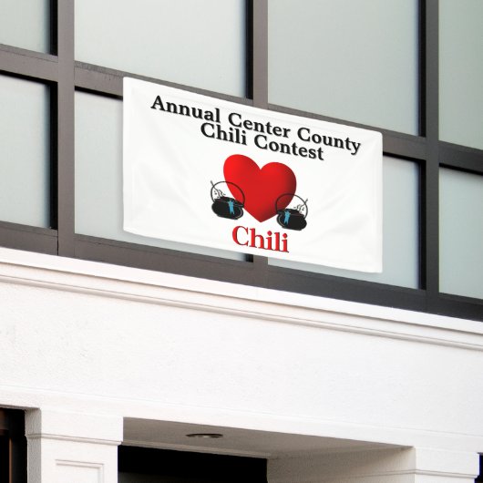 I Heart Chili Aangepaste tekstgebieden Spandoek (Buitenkant Gebouw)