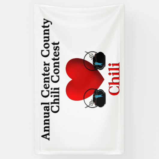 I Heart Chili Aangepaste tekstgebieden Spandoek (Verticaal)