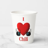 I Heart Chili Papieren Bekers (Voorkant)
