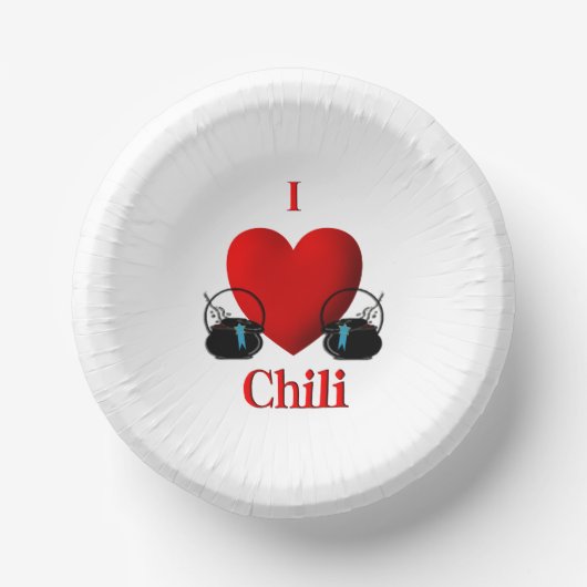 I Heart Chili Papieren Kommen (Voorkant)