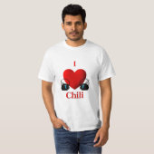 I Heart Chili Pots met Blue Ribbons T-shirt (Voorkant volledig)