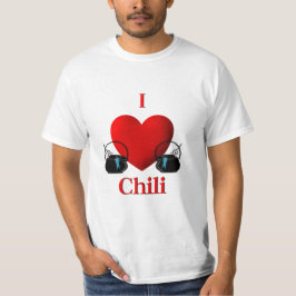 I Heart Chili Pots met Blue Ribbons T-shirt