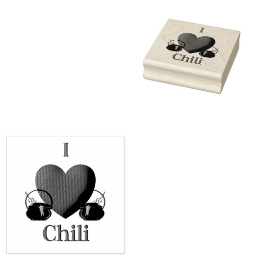 I Heart Chili Rubberstempel (Gestempeld)
