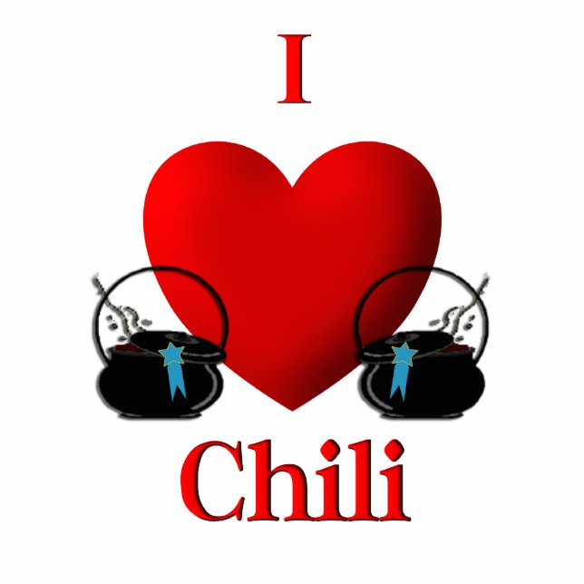 I Heart Chili Staand Fotobeeldje (Voorkant)