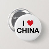 I HEART CHINA Badge Pin Ronde Button 5,7 Cm (Voorkant /achterkant)