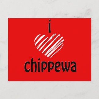I Heart Chippewa (rood, zwart) Briefkaart