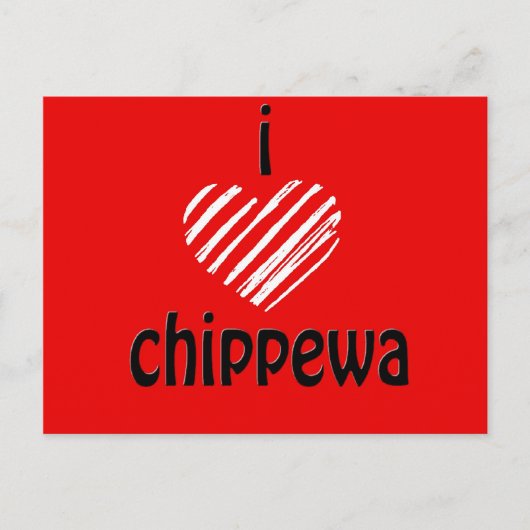 I Heart Chippewa (rood, zwart) Briefkaart (Voorkant)