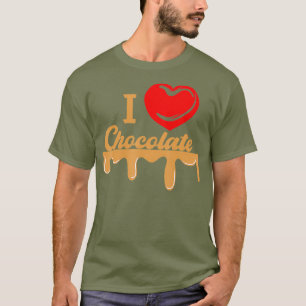 I Heart Chocolade siroop desserts zoete cacao bar T-shirt