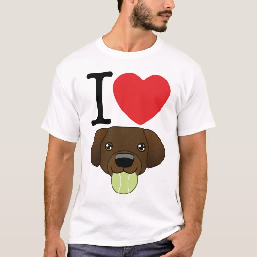 I Heart Chocolate Labs T-Shirt (Voorkant)