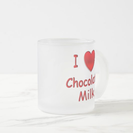 I Heart Chocolate Milk Frosted Mok (Voorkant rechts)