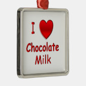 I Heart Chocolate Milk Metalen Ornament (Rechts)