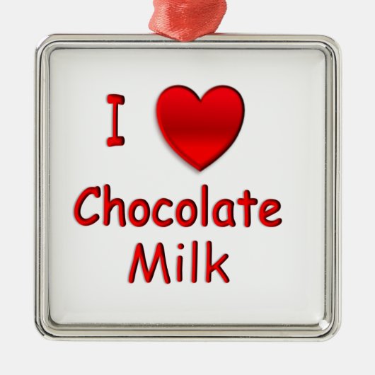 I Heart Chocolate Milk Metalen Ornament (Voorkant)