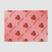 I Heart Christmas Tissue Paper Rood