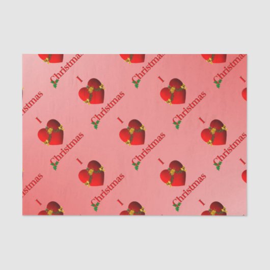 I Heart Christmas Tissue Paper Rood Tissuepapier (Voorkant)