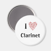 I Heart Clarinet - Music Instrument Magneet (Voorkant / Achterkant)