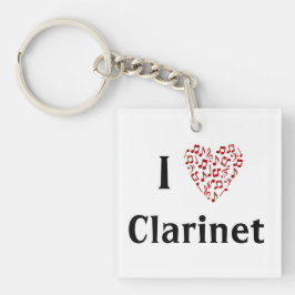 I Heart Clarinet - Music Instrument Sleutelhanger