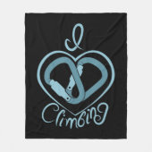 I Heart clibing (Carabiner) Fun Rock klimmen Fleece Deken (Voorkant)
