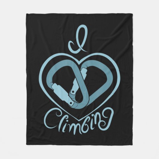 I Heart clibing (Carabiner) Fun Rock klimmen Fleece Deken (Voorkant)