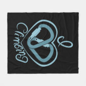 I Heart clibing (Carabiner) Fun Rock klimmen Fleece Deken (Voorkant (Horizontaal))