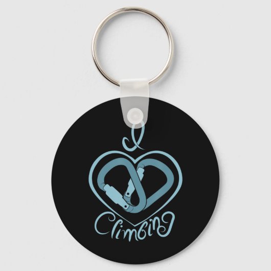 I Heart clibing (Carabiner) Fun Rock klimmen Sleutelhanger (Voorkant)