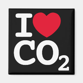 I Heart CO2 - I Love Carbon Dioxide zwarte koelkas Magneet