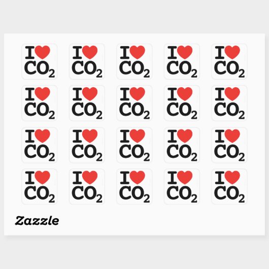 I Heart CO2 - Ik hou van kooldioxide Sticker Sheet (Vel)