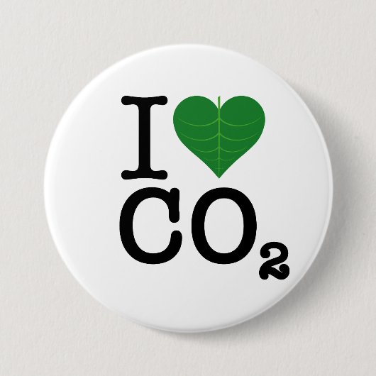 I Heart CO2 Ronde Button 7,6 Cm (Voorkant)