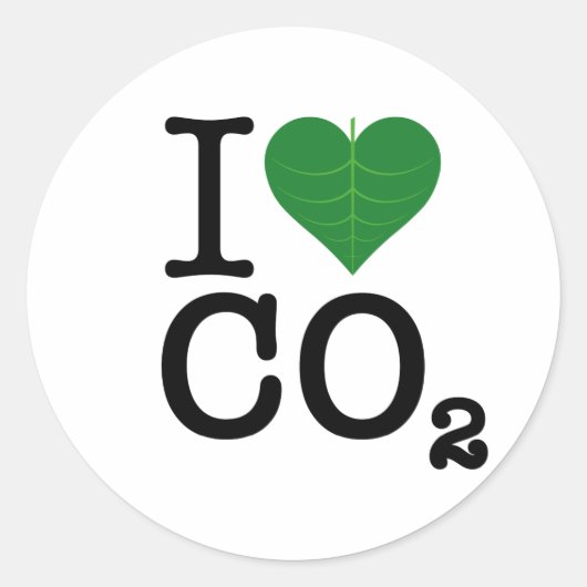 I Heart CO2 Ronde Sticker (Voorkant)