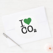 I Heart CO2 Ronde Sticker (Envelop)