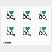 I Heart CO2 Ronde Sticker (Vel)