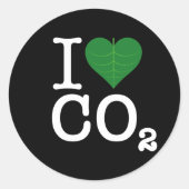 I Heart CO2 Ronde Sticker (Voorkant)